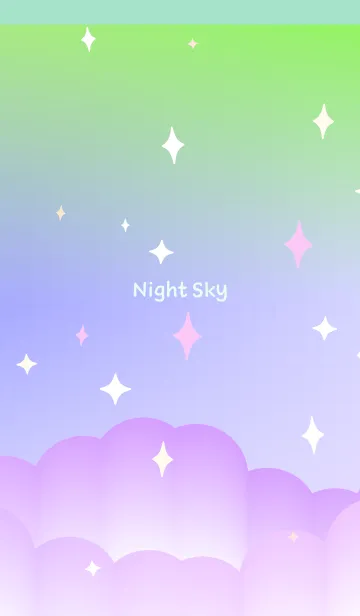 [LINE着せ替え] キラキラ夜空の着せかえ 薄い青緑色の画像1