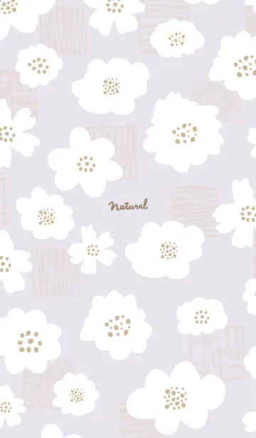 [LINE着せ替え] おしゃれ 花 白 パープル2の画像1