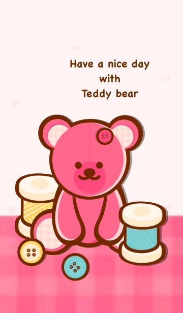 [LINE着せ替え] Sweet pink teddy bear 8の画像1