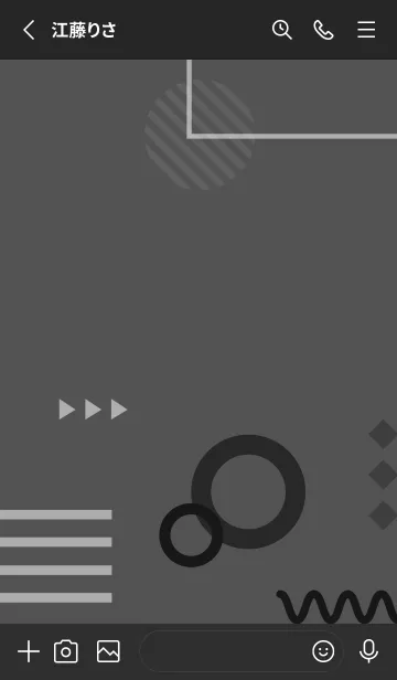 [LINE着せ替え] Minimal Geometric Dark Grayの画像2