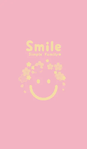 [LINE着せ替え] スマイル＆桜 鴇色の画像1