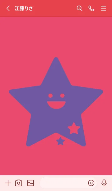 [LINE着せ替え] 星型の着せかえ フクシャパープルの画像2