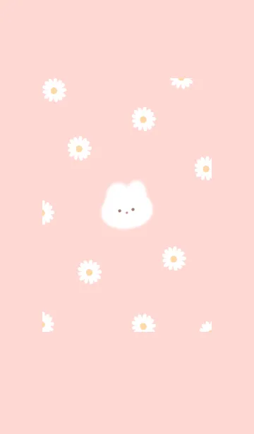 [LINE着せ替え] ウサギとデイジー✿ベビーピンク10_1の画像1