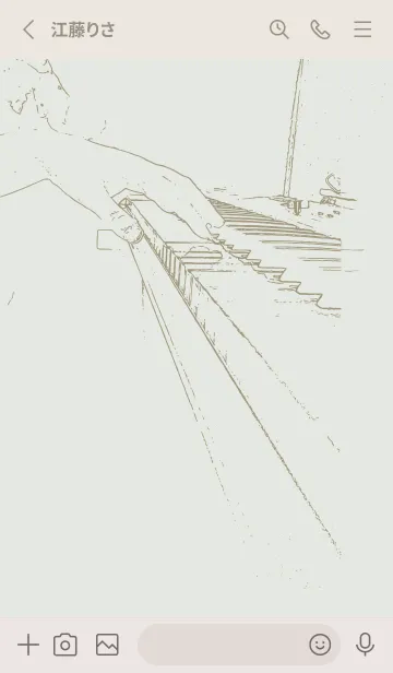 [LINE着せ替え] ピアノ演奏  ミストホワイトの画像2