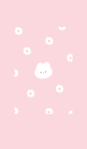 [LINE着せ替え] ウサギとデイジー✿ピンク11_1の画像1