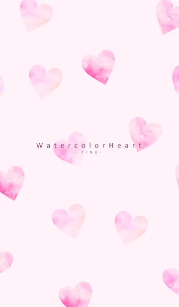 [LINE着せ替え] WatercolorHeart - PINK 16の画像1