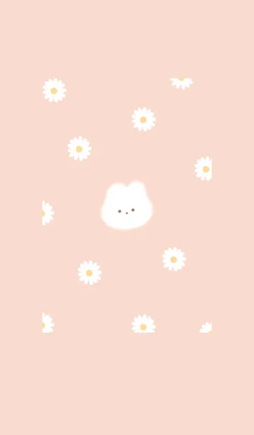 [LINE着せ替え] ウサギとデイジー✿オレンジ14_1の画像1