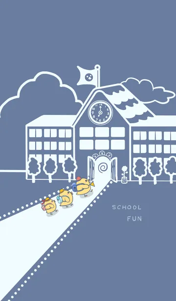 [LINE着せ替え] Yellow Duck School fun-Indigo (Blue3)の画像1