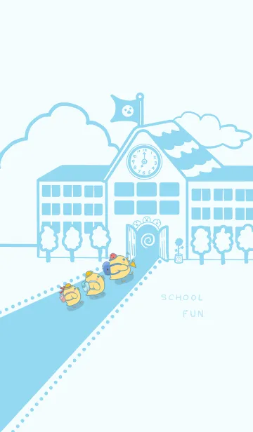 [LINE着せ替え] yellow duck school fun-sky blue (Bl3)の画像1