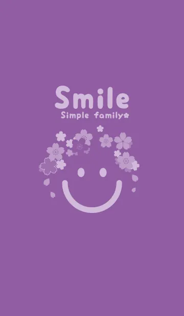 [LINE着せ替え] スマイル＆桜 モーブの画像1