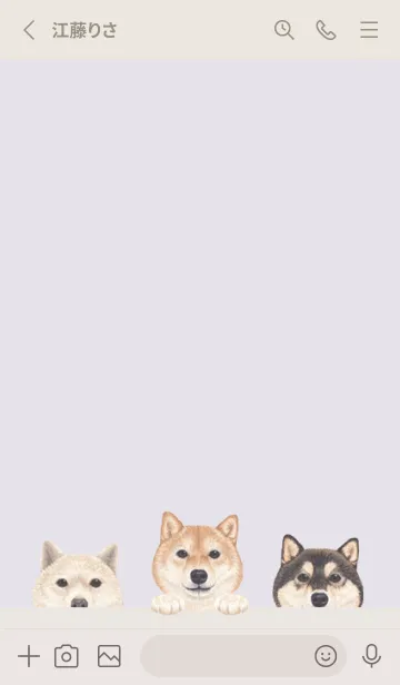 [LINE着せ替え] ワンワン！- 柴犬 - パステルパープルの画像2