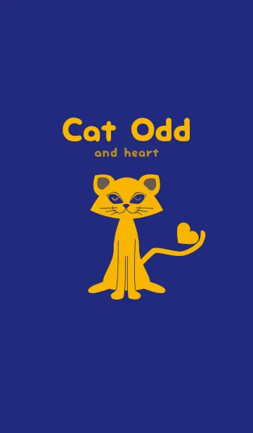 [LINE着せ替え] 猫のオッドとハート Deeperual Blueの画像1