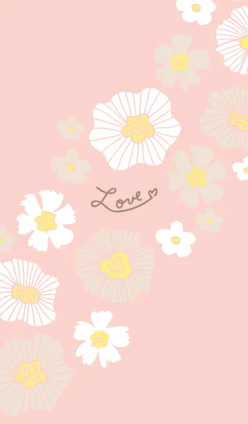 白とベージュのお花 斜め14の着せ替えメイン画像