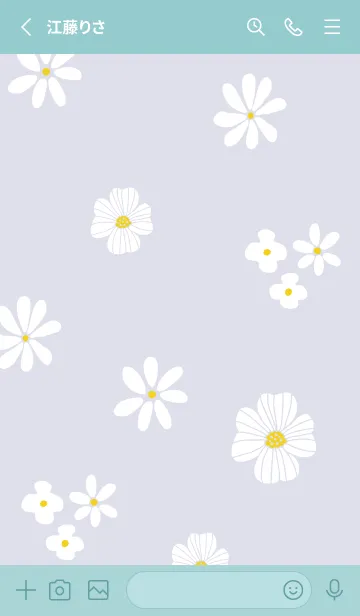 [LINE着せ替え] かわいい白いお花21の画像2