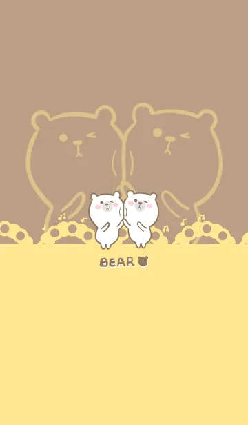 [LINE着せ替え] Dancing Bear-Milk Brown (Ye5)の画像1