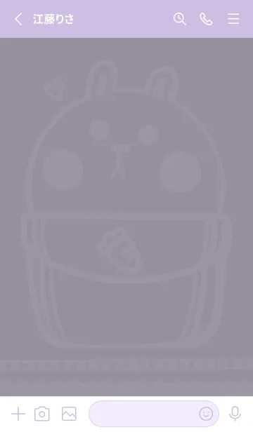 [LINE着せ替え] Pocket cute rabbit J-gray purple (Pu04)の画像2