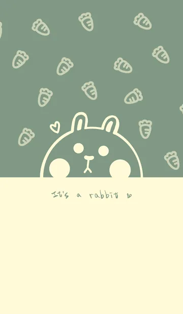 [LINE着せ替え] Bunny and Carrot J-Grey Green (Ye5)の画像1