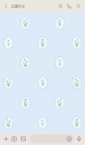 [LINE着せ替え] PATTERN - チューリップ - パステルブルーの画像2