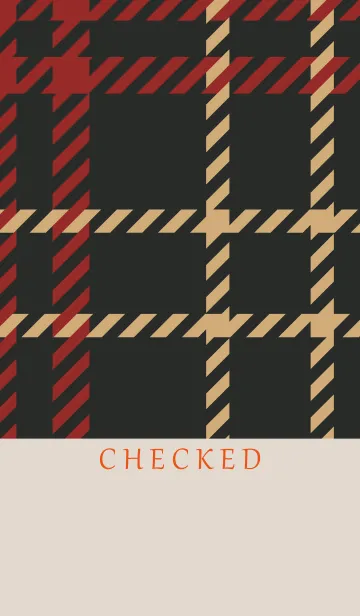 [LINE着せ替え] CHECKED-RED BROWN 61の画像1