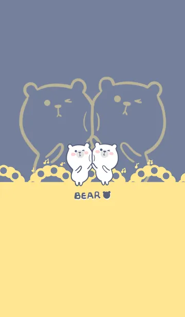 [LINE着せ替え] Dancing Bear-Blue (Yel5)の画像1