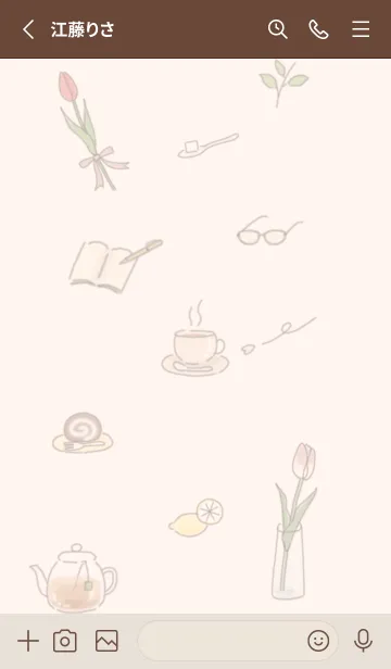 [LINE着せ替え] ティータイム✿オレンジ12_1の画像2