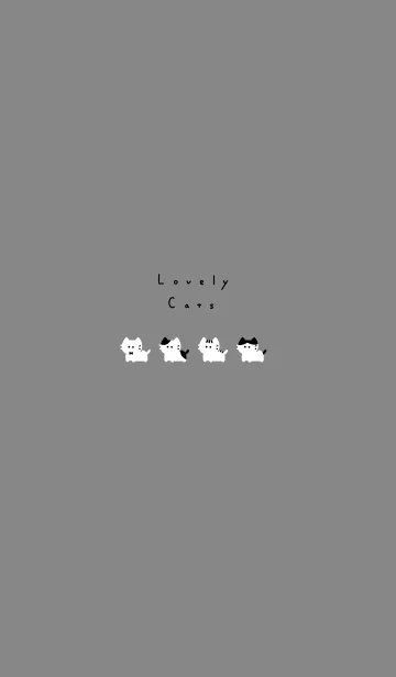ちいさな猫。 グレーブラックのLINE着せ替え