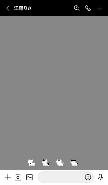 [LINE着せ替え] ちいさな猫。 グレーブラックの画像2