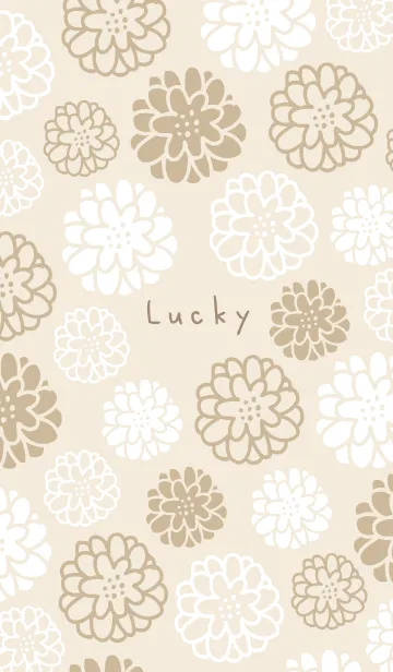 [LINE着せ替え] 白とベージュの丸い花10の画像1