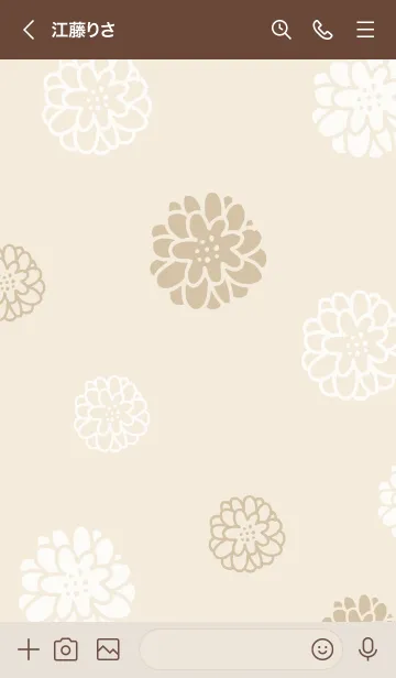[LINE着せ替え] 白とベージュの丸い花10の画像2