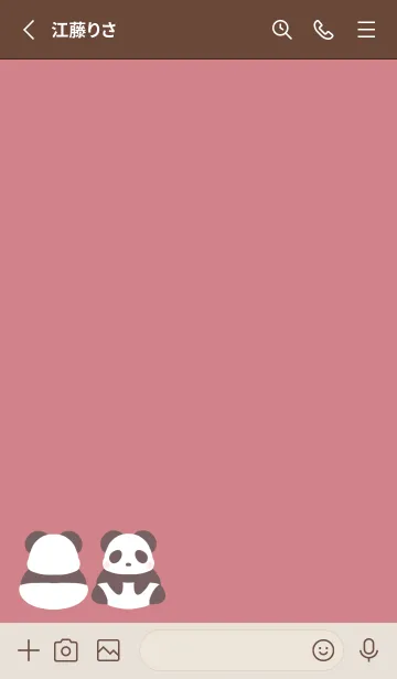 [LINE着せ替え] シンプルパンダの着せかえ/くすみレッドの画像2