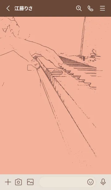 [LINE着せ替え] ピアノ演奏  一斤染の画像2