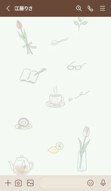 [LINE着せ替え] ティータイム✿ピスタチオグリーン15_1の画像2