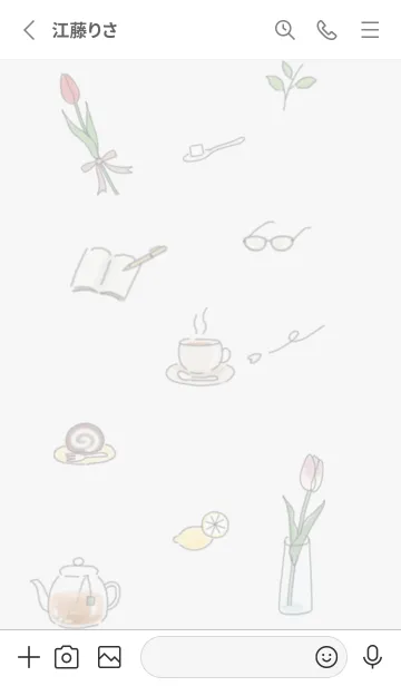 [LINE着せ替え] ティータイム✿ホワイト01_1の画像2