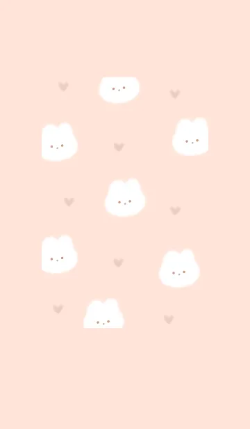 [LINE着せ替え] ふわ兎とハート♥オレンジ15_1の画像1