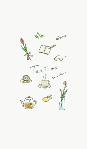 [LINE着せ替え] ティータイム✿グリーン07_1の画像1