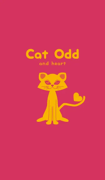 [LINE着せ替え] 猫のオッドとハート カーミンの画像1