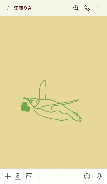 [LINE着せ替え] ペンギンとハート ペールライムライトの画像2