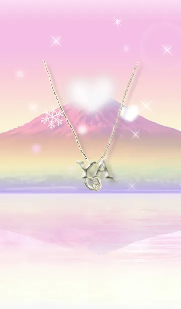 [LINE着せ替え] イニシャル27 Y&A （ハートの雲と富士山）の画像1