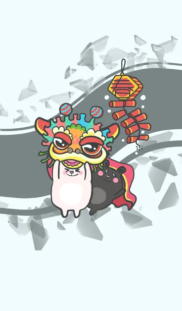 Lion Dance Bunny-Gray Indigo (Bl3)の着せ替えメイン画像