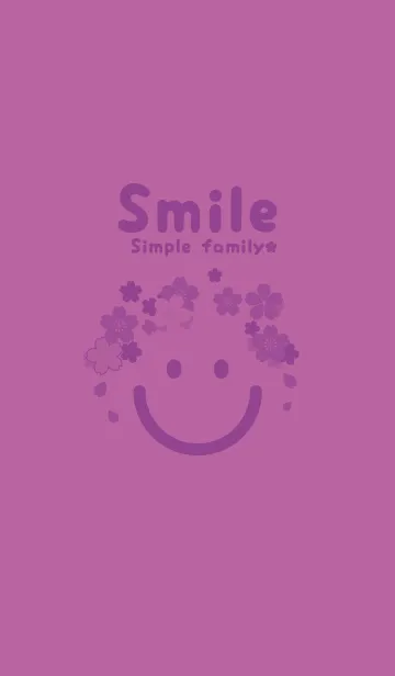 [LINE着せ替え] スマイル＆桜 ディープモーベットの画像1