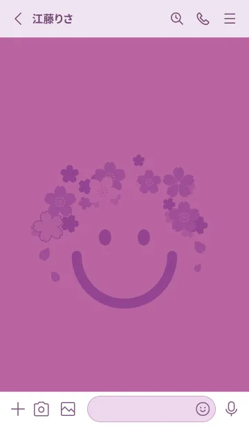 [LINE着せ替え] スマイル＆桜 ディープモーベットの画像2