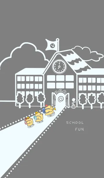 [LINE着せ替え] Yellow Duck School fun-Grey (Bl03)の画像1