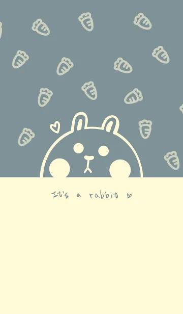 [LINE着せ替え] Bunny and Carrot J-Grey Indigo (Ye5)の画像1