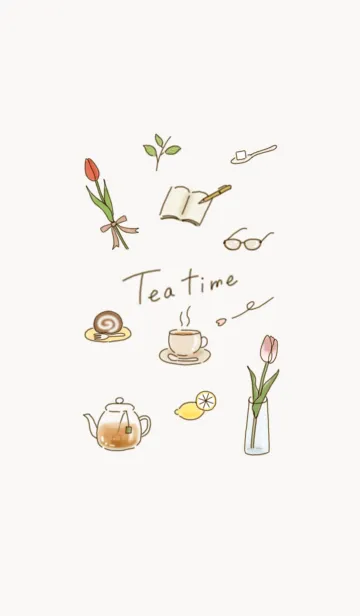 [LINE着せ替え] ティータイム✿ブラウン03_1の画像1