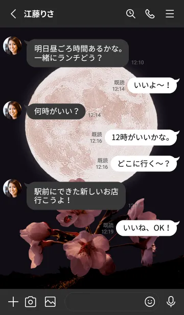 [LINE着せ替え] Sakura Full Moon #2-1の画像3