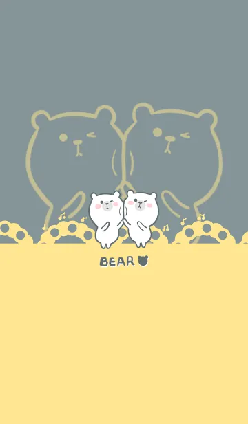 [LINE着せ替え] Dancing Bear - Gray Indigo (Ye5)の画像1