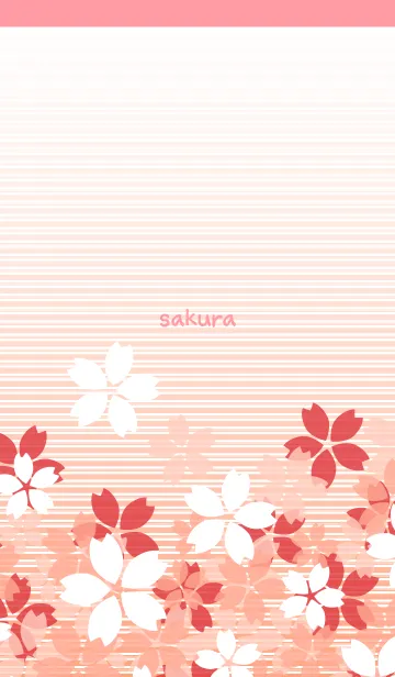 [LINE着せ替え] 桜と縞模様の着せかえ ピンク色の画像1