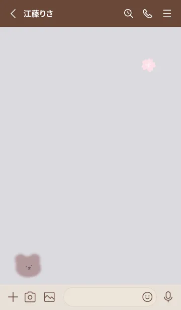 [LINE着せ替え] ふわクマと桜♥バイオレット03_1の画像2