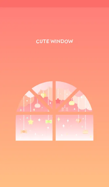 [LINE着せ替え] かわいい窓の着せかえ 赤色の画像1