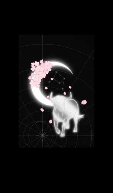 [LINE着せ替え] 桜と三日月 十二支 -丑（うし）- 天秤座の画像1